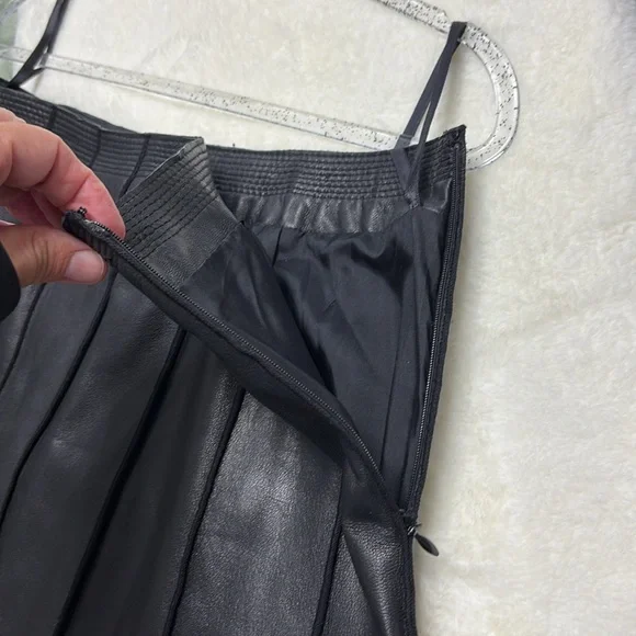 INC BLACK LEATHER SKIRT - Picture 3 of 7